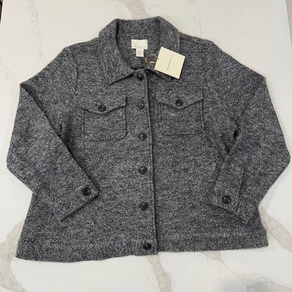 Cynthia Rowley NWT Button Up Jacket Blazer Shacket Gray Wool/Rayon Women’s 2X - Picture 1 of 7